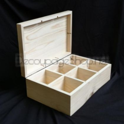 Дървена кутия с 6 отделения за часовници- 30х16х8см