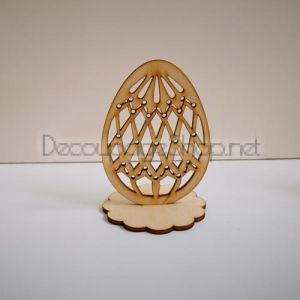 Дървена фигурка яйце с поставка - XB24