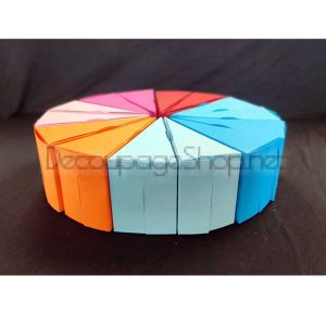 Кутия за торта - парчета 14броя - РОЗОВИ два цвята - 13 х 7,5см