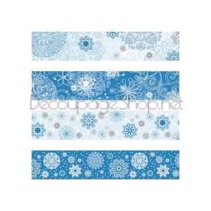 Коледни Лепящи Ленти Washi Heyda : Снежинки