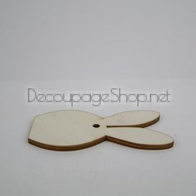 Дървен заек за декорация от шперплат - 10 x 5,5см - XB07