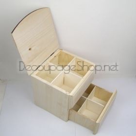 Дървен скрин с чекмедже и разделители  -  20 х 20 х 20см