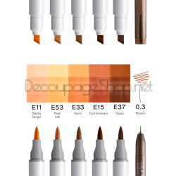 Алкохолни Маркери : Copic Ciao Portrait : 5 Цвята + Тънкописец : 84 Amber Glow