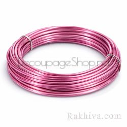 Цветна алуминиева тел, розово (1.5мм/ 6м)