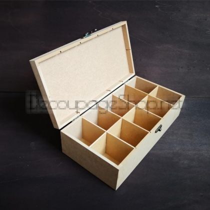 Кутия за чай с 10 отделения - МДФ - 421030159