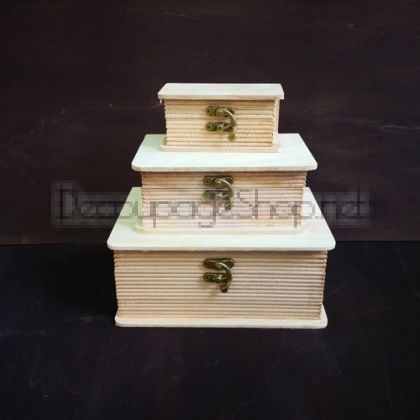 Дървени кутии “КНИГА“ - 3 броя комплект - 20 х 8,5 х 15см и 16 х 6,5 х 11см, 12 х 5,5 х 7,5см