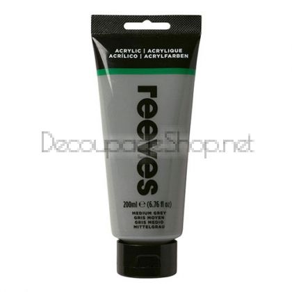 REEVES АКРИЛНА БОЯ 200 МЛ - MEDIUM GREY 8381600