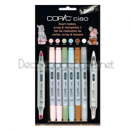 COPIC CIAO КОМПЛЕКТ - 5+BLENDER СКРАПБУКИНГ СЕТ