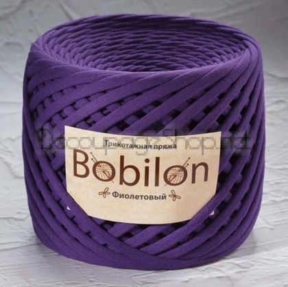 Трикотажна прежда Bobilon Макарони/T-Shirt yarn - Medium (7-9мм) – цвят: Violet / Виолетов – 100м