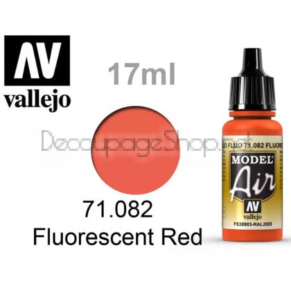 Model Air - боя за аерографи 17 мл. Fluorescent Red - Acrylicos Vallejo