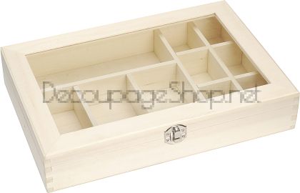 Дървена Кутия със Стъклен Капак Knorr Prandell 31,5 x 22 x 6 cm 6+3+1 отделения
