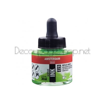 Акрилен Туш : Amsterdam : 30 ml : 672 Неоново Зелено