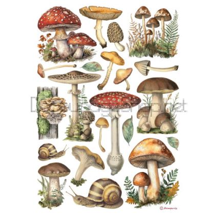 STAMPERIA MUSHROOMS ДЕКУПАЖНА ОРИЗОВА ХАРТИЯ А4-DFSA41000