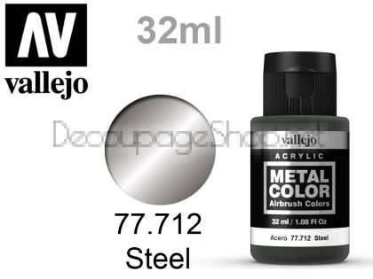 Металик боя за аерограф 32 мл steel - Acrylicos Vallejo