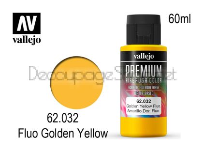 Боя за аерограф Premium 60 мл - fluorescent golden yellow Acrylicos Vallejo