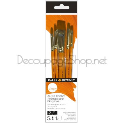 DALER ROWNEY ЧЕТКИ СИНТЕТИКА КОМПЛЕКТ 5 БР. - 216 620 500