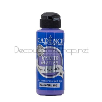 CADENCE АКРИЛНА БОЯ GLITTER HYBRID 120 МЛ - PURPLE HSG-034