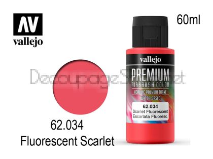 Боя за аерограф Premium 60 мл - fluo scarlet - Acrylicos Vallejo