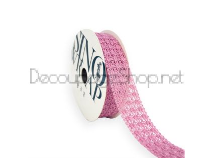 Луксозна тъкана панделка Woven, 25 мм х 20Y, Rose
