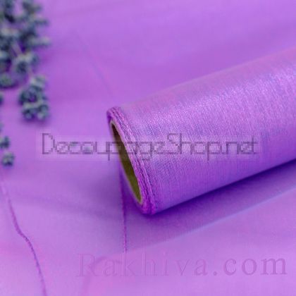 Органза 36см/ 1м, светло лилаво без кант