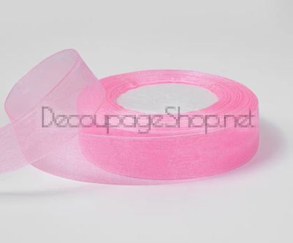 Тъкани панделки Органза 1 ролка 10 мм/ 50 ярда бебешко розово (10/50/2240)