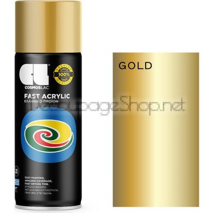 Спрей боя Cosmos Lac Fast Acrylic - ЗЛАТЕН ГЛАНЦ BRIGHT GOLD