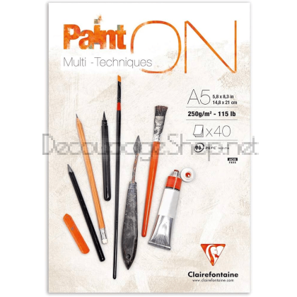 CLAIREFONTAINE СКИЦНИК PAINT ON MIX MEDIA A5 250 ГР 40 Л