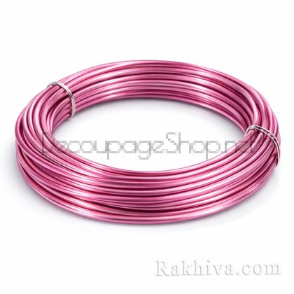Цветна алуминиева тел, розово (1.5мм/ 6м)