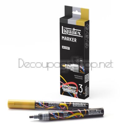 LIQUITEX АКРИЛНИ МАРКЕРИ КОМПЛЕКТ 3X2MM - ACCENT