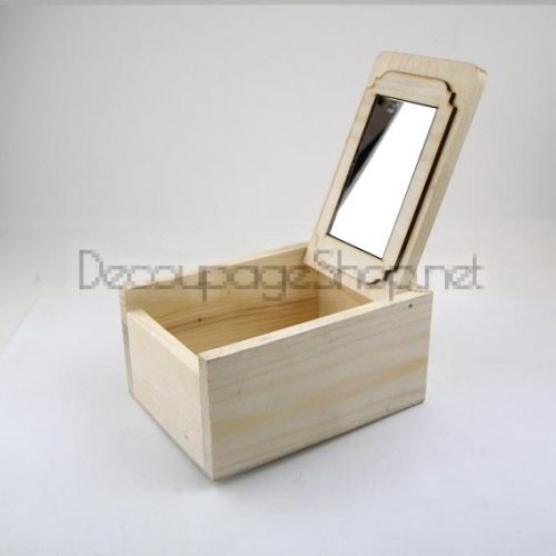 Дървена кутия с огледало на капака - 16127OG