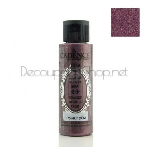 CADENCE АКРИЛНА БОЯ DIAMOND METALLIC 70 МЛ - PLUM 675