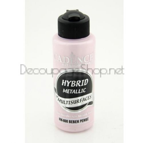 CADENCE АКРИЛНА БОЯ METALLIC HYBRID 120 МЛ. - BABY PINK 808