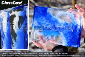 Епоксидна КРИСТАЛНА  ТВЪРДА смола GlassCast 10 Clear Epoxy Coating Resin - 500g Kit