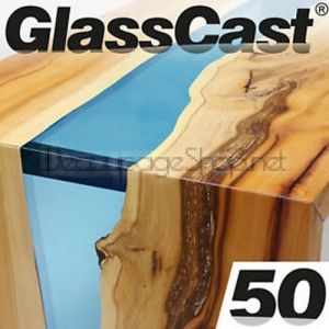 Епоксидна КРИСТАЛНА  ТВЪРДА смола GlassCast 50 Clear Epoxy Coating Resin (River Tables) - 1.00kg Kit