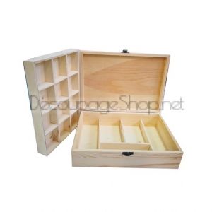 Дървена кутия за бижута и аксесоари - 27,5 х 7,5 х 20,0 см.
