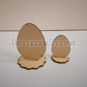 Дървени фигурки яйца с поставка, к-т 2бр. - XB21