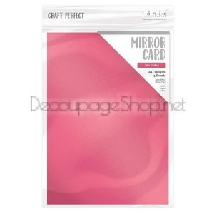 Craft Perfect - Mirror Card - Pink Chiffon A4 - ДИЗАЙНЕРСКИ ОГЛЕДАЛЕН  КАРТОН - РОЗОВ ШИФОН - 9468E