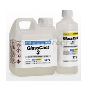 Епоксидна КРИСТАЛНА  ТВЪРДА смола GlassCast 3 Clear Epoxy Coating Resin (Penny Floors) - 1кг Kit