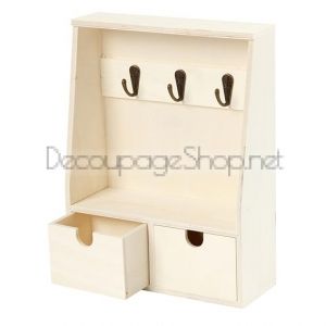 CREATIV Дървена кутия за ключове с чекмеджета 22 х 28,5 х 8см