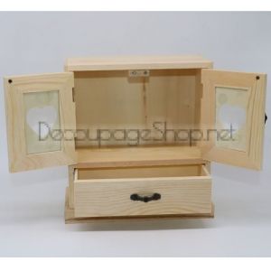 Дървена кутия за принадлежности тип гардероб
