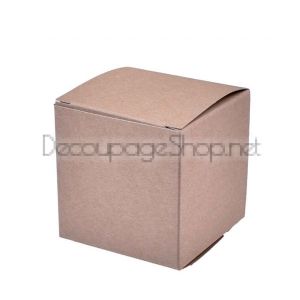 Малка Картонена Кутия с Форма на Куб 7 x 7 x 7 cm - Крафт Картон