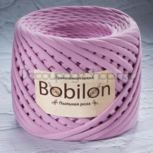 Трикотажна прежда Bobilon Макарони/T-Shirt yarn - Medium (7-9мм) – цвят: Bubble Gum / Пепел от рози – 100м
