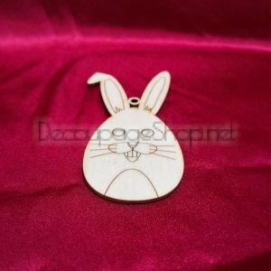 Дървен Великденски заек за декорация - 11 х 5см - XB36