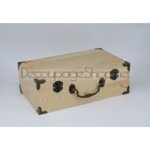 Дървена кутия куфар 27,0 х 9,0 х 16,5 см.