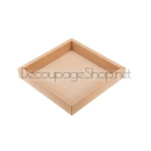 Квадратна Картонена Кутия от Крафт Картон 22 x 22 x 4 cm