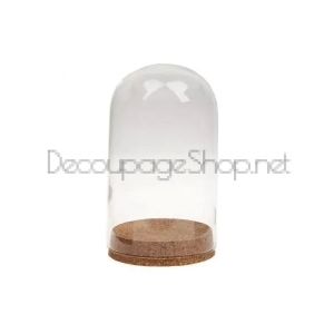 Пластмасов Купол с Дървена Основа : Височина 9,5 cm : Диаметър 6 cm