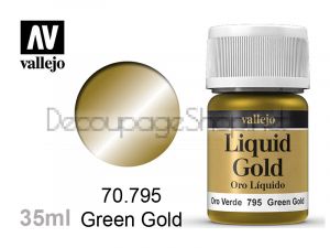 Acrylicos Vallejo течна боя за позлата 35 мл - green gold 795