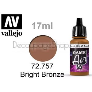 Game Air - боя за аерографи 17 мл. Bright Bronze - Acrylicos Vallejo