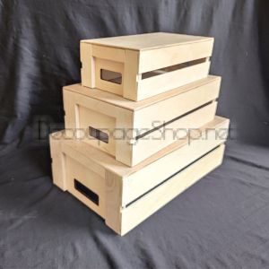 Дървени щайги, комплект 3 броя