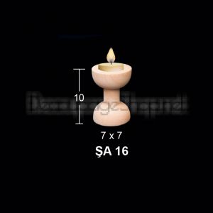 Дървен свещник за декоративна свещ - ф 7 х 16см